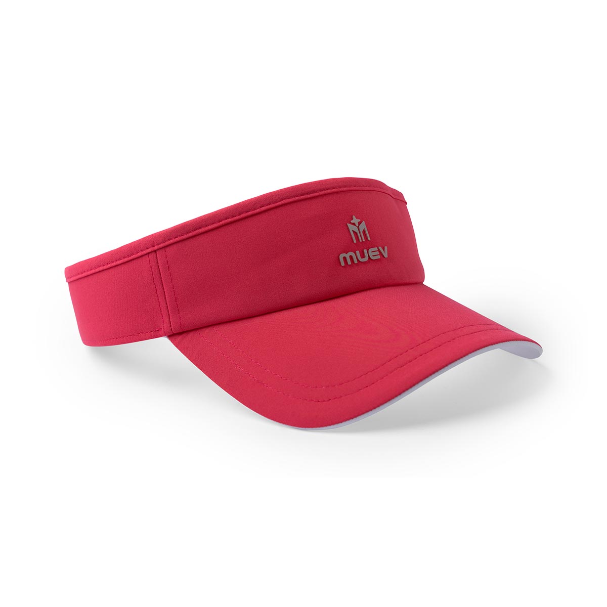 red Muev Off Court Visor with curved brim and embroidered logo for padel and pickleball apparel
