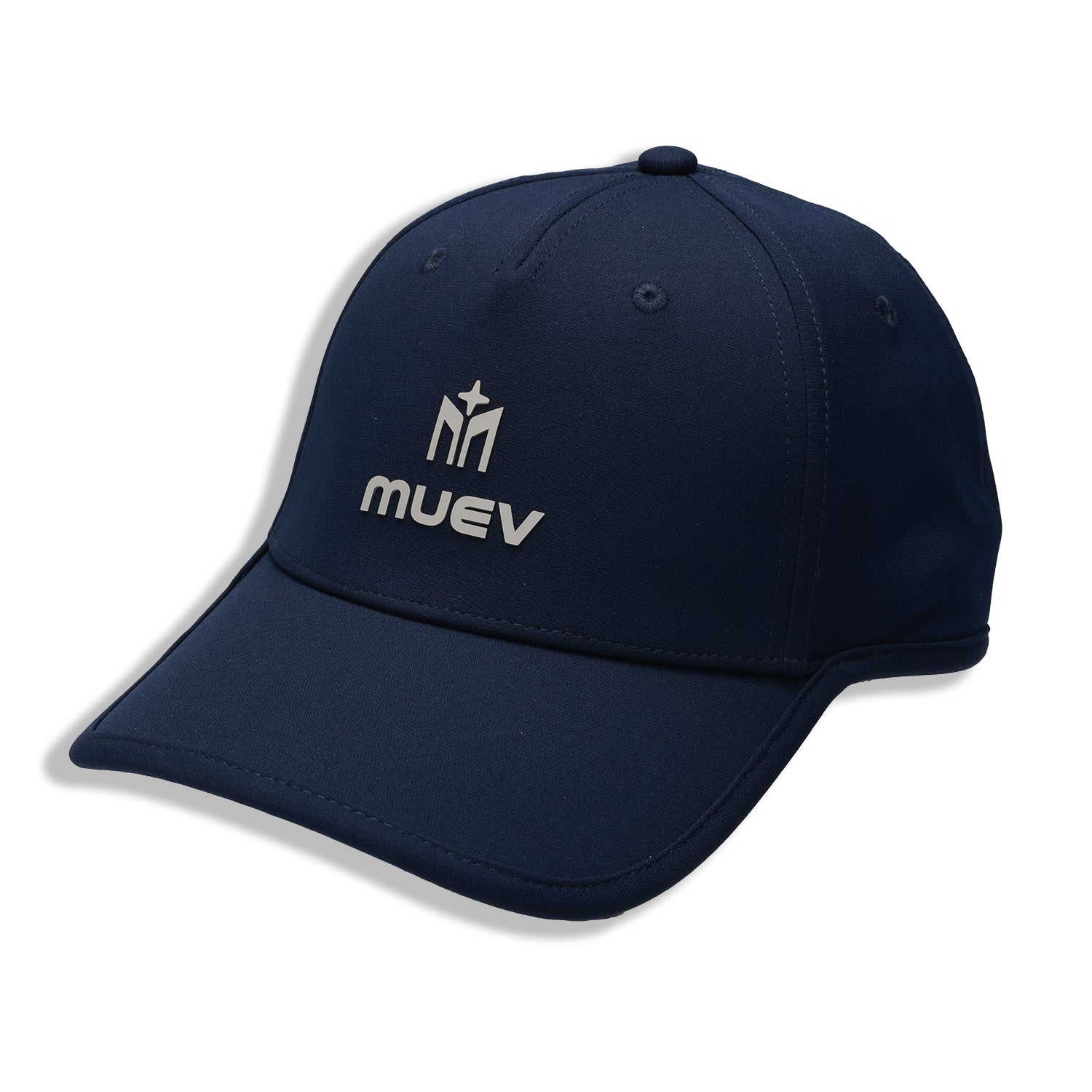 navy Muev Sport Hat with embroidered logo and curved brim for padel and pickleball clothing