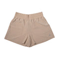 Khaki Off Court Ease Short by MUEV designed for comfortable padel and pickleball apparel with front patch pockets